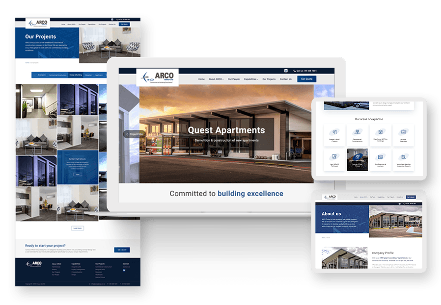Www.pasaft created the website for construction company ARCO to present their services